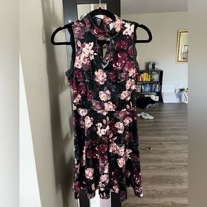 Velvet floral Dress
